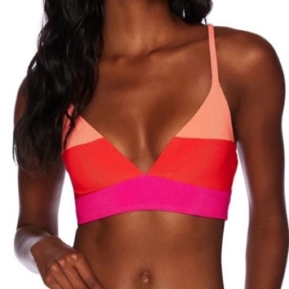 New! Beach Riot riza magenta colorblock top 24986 - Picture 2 of 9